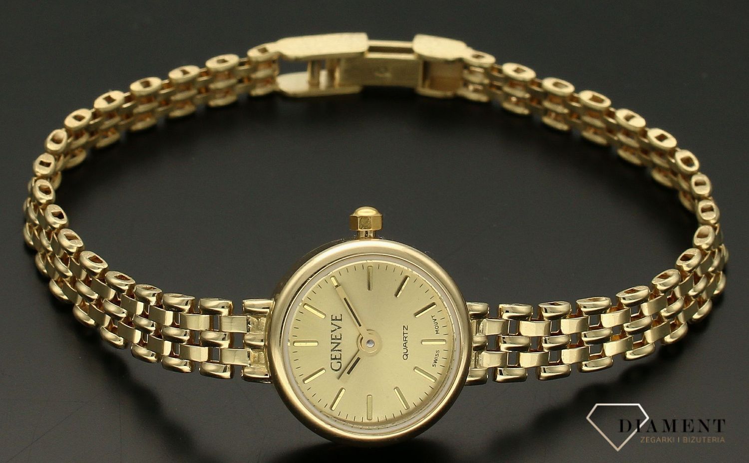 Złoty zegarek Geneve damski 585 biżuteryjna bransoletka 16 gram złota ZG 148 (4).jpg